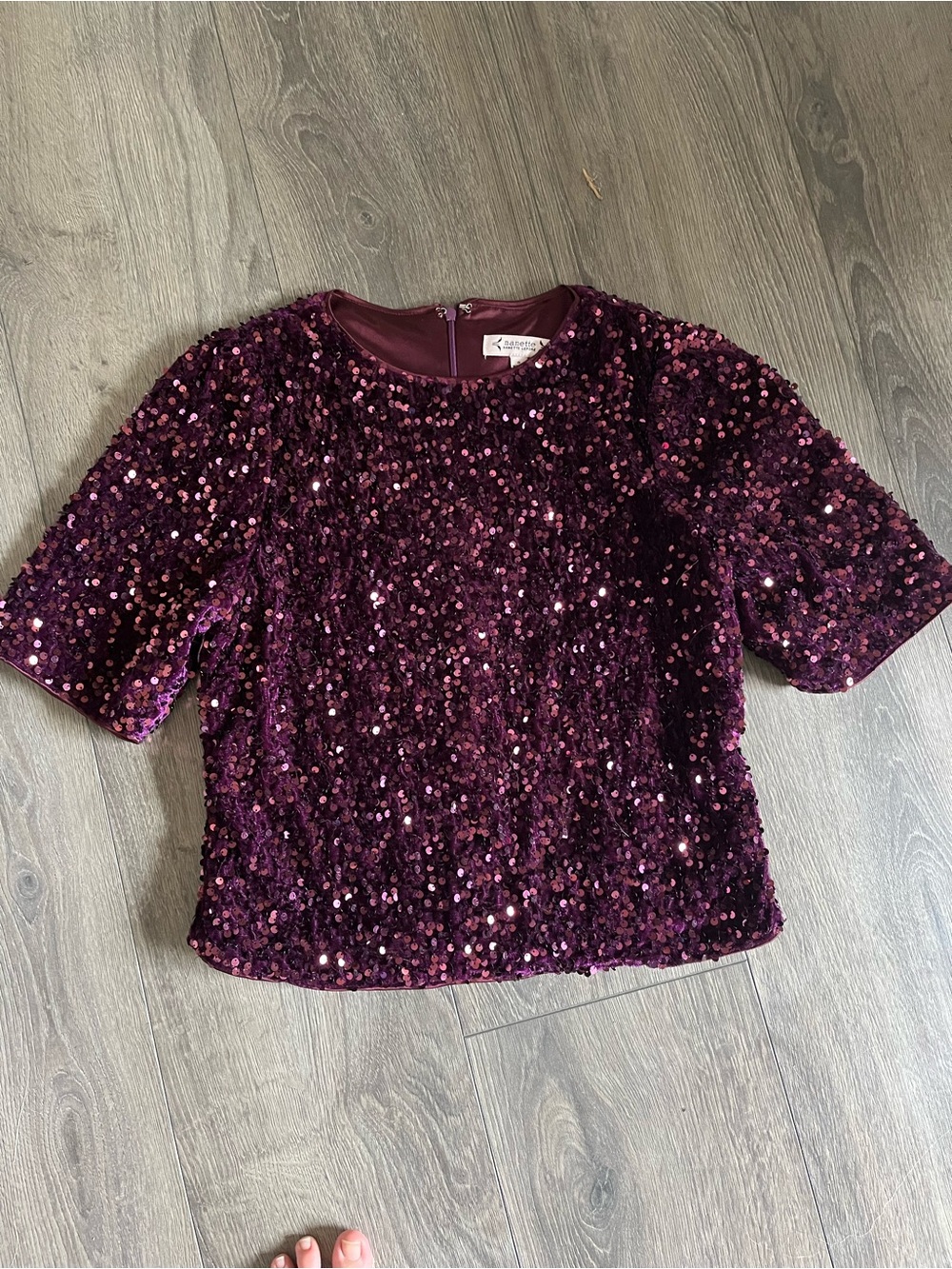 Nanette Lepore Plum Sequin Shell Top
